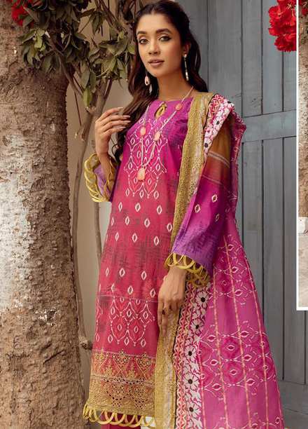 Mahees By Riaz Arts Embroidered Lawn Suits Unstitched 3 Piece RA23-M8 D-1 - Summer Collection