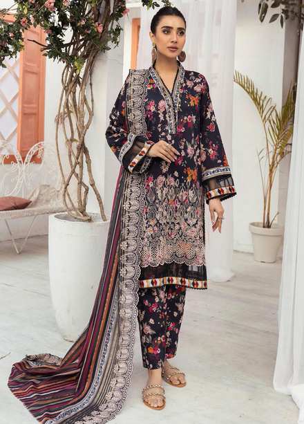 Mahees's By Riaz Arts Embroidered Lawn Suits Unstitched 3 Piece RA23-M6 03 - Summer Collection