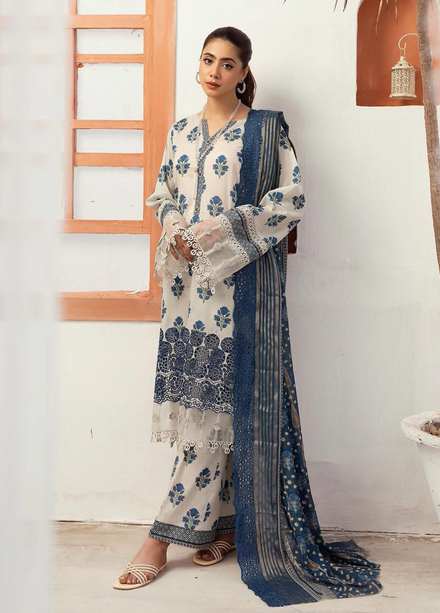 Mahees's By Riaz Arts Embroidered Lawn Suits Unstitched 3 Piece RA23-M6 04 - Summer Collection