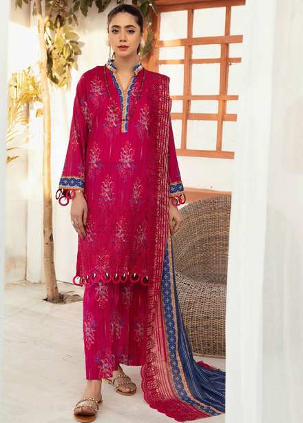 Mahees's By Riaz Arts Embroidered Lawn Suits Unstitched 3 Piece RA23-M6 07 - Summer Collection