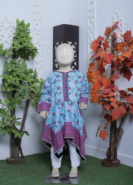 Mahrooh Lawn Printed Girls Kurti -  PRK-029 L-Purple