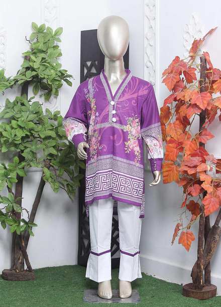 Mahrooh Lawn Printed 2 Piece Suit for Girls -  PRST-04 Purple