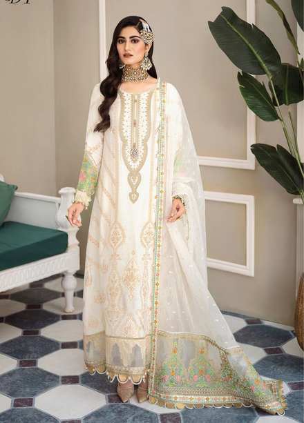 Sateen By Maria B Embroidered Jacquard Suits Unstitched 3 Piece MB23S D4 - Luxury Collection