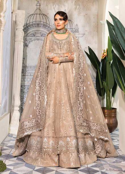 Mbroidered By Maria B Embroidered Chiffon Suits Unstitched 3 Piece MB22M D6 - Luxury Collection