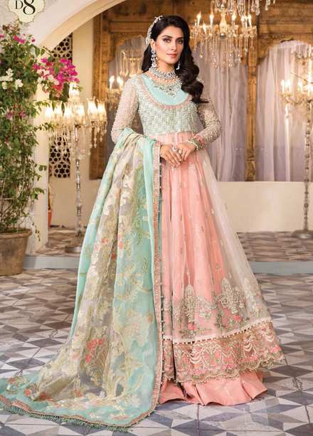 Mbroidered By Maria B Embroidered Organza Suits Unstitched 3 Piece MB22M D8 - Luxury Collection