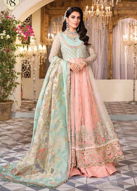 Mbroidered By Maria B Embroidered Organza Suits Unstitched 3 Piece MB22M D8 - Luxury Collection