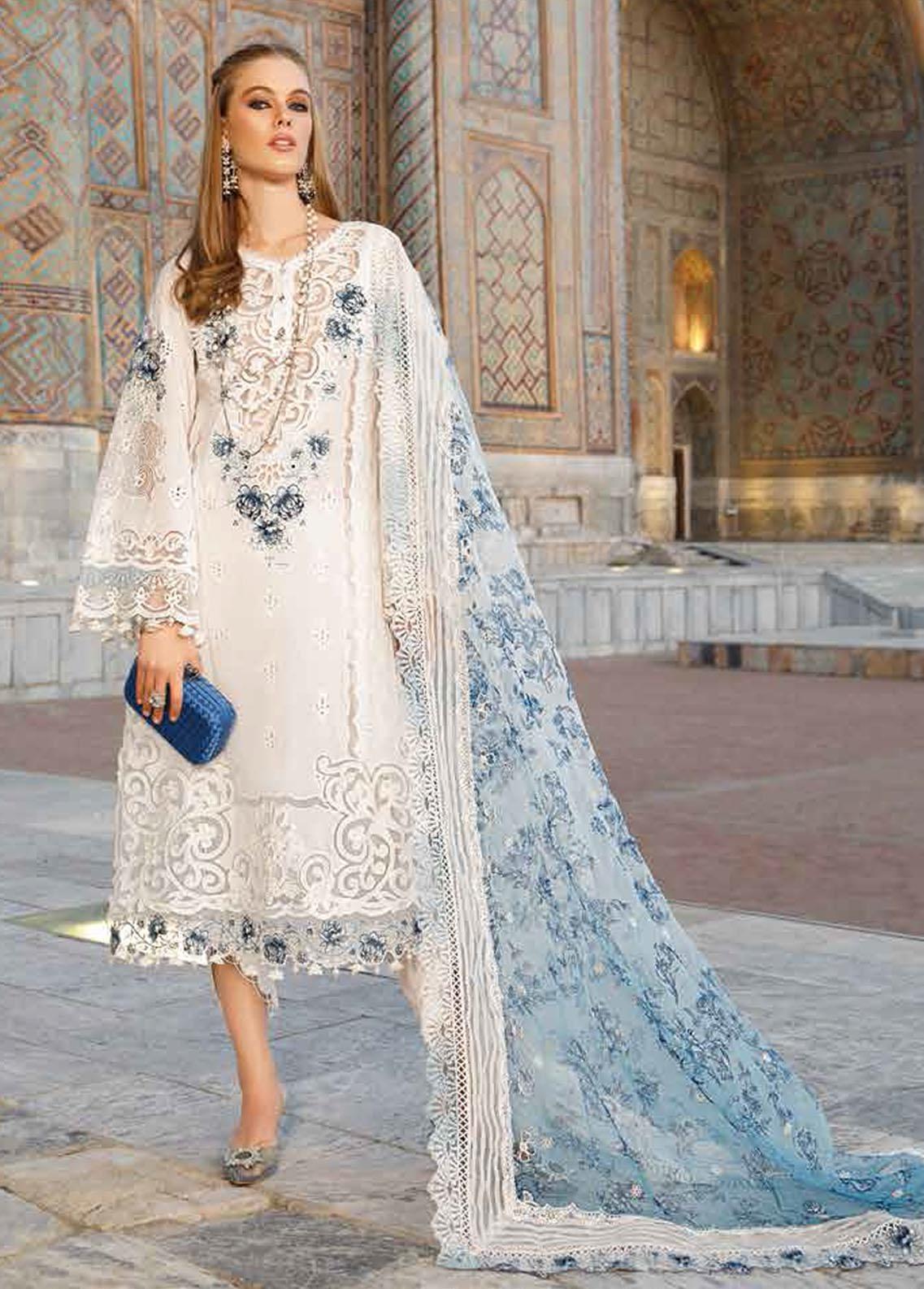 Voyage A Luxe By Maria B Embroidered Lawn Suits Unstitched 3 Piece MB23V 12A - Eid Collection main image 0