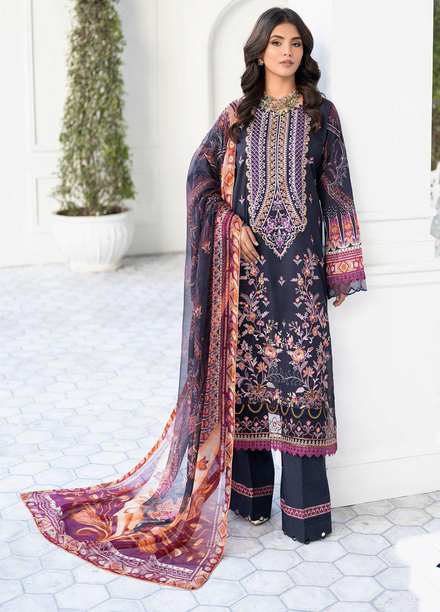 Mashaal by Ramsha Embroidered Lawn Suits Unstitched 3 Piece RSH23-ML6 L-601 - Luxury Collection