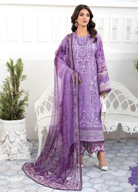 Mashaal by Ramsha Embroidered Lawn Suits Unstitched 3 Piece RSH23-ML6 L-603 - Luxury Collection