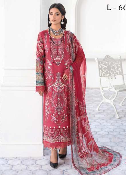 Mashaal by Ramsha Embroidered Lawn Suits Unstitched 3 Piece RSH23-ML6 L-604 - Luxury Collection