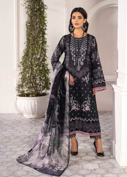 Mashaal by Ramsha Embroidered Lawn Suits Unstitched 3 Piece RSH23-ML6 L-605 - Luxury Collection