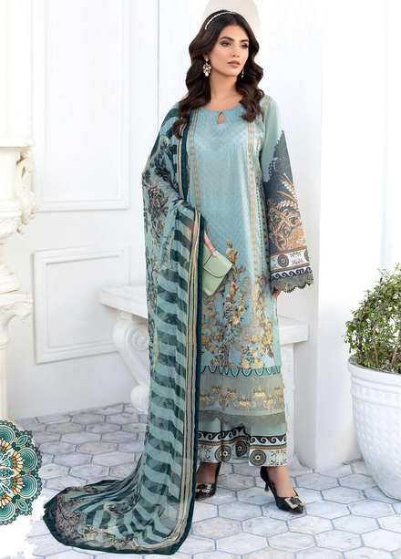 Mashaal by Ramsha Embroidered Lawn Suits Unstitched 3 Piece RSH23-ML6 L-612 - Luxury Collection