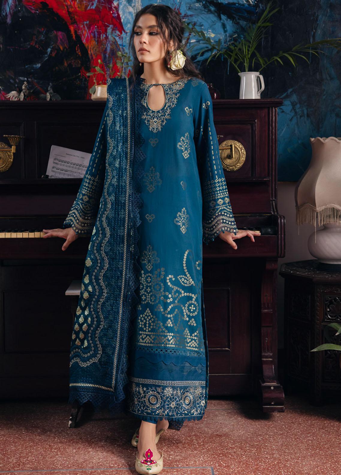 Amaya by Nureh Embroidered Chiffon Suits Unstitched 3 Piece NU25CL AM-20 - Luxury Collection
