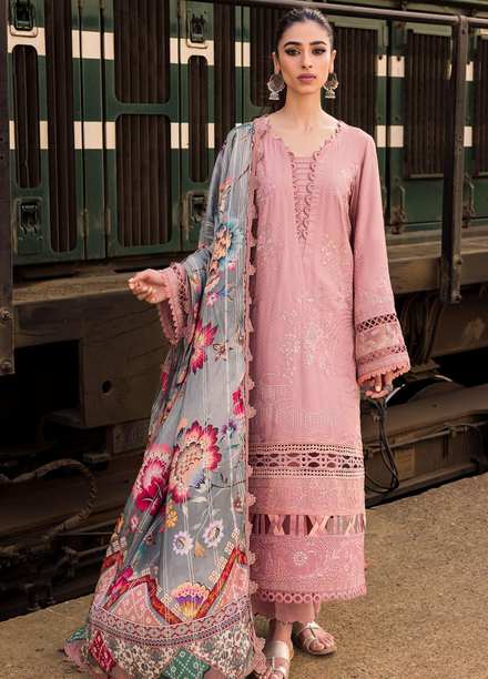 Maya By Nureh Embroidered Linen Suits Unstitched 3 Piece NU23MEL NS-91 - Formal Collection