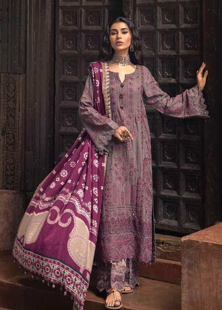 Maya By Nureh Embroidered Linen Suits Unstitched 3 Piece NU21LN 25 MASHAL - Winter Collection