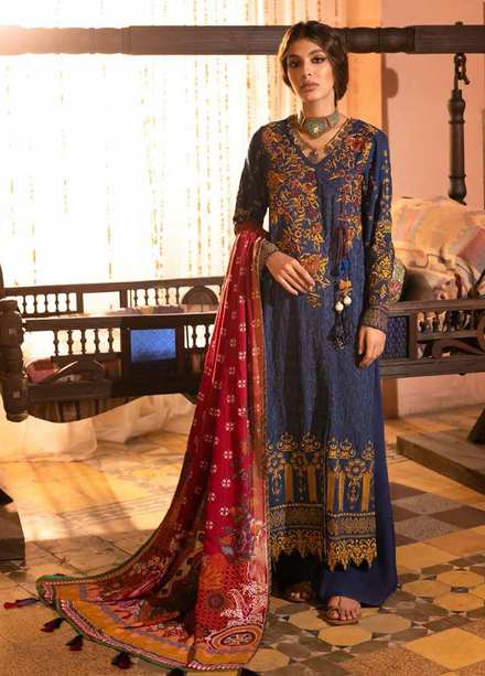 Maya By Nureh Embroidered Linen Suits Unstitched 3 Piece NU21LN 27 MAHRU - Winter Collection