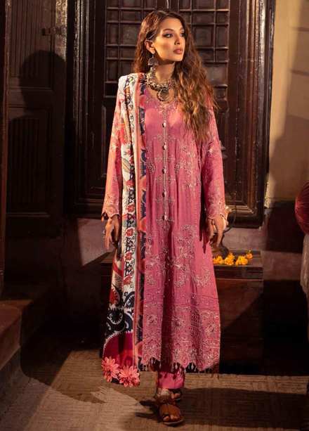 Maya By Nureh Embroidered Linen Suits Unstitched 3 Piece NU21LN 29 SILVA - Winter Collection