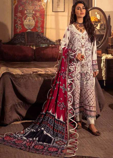 Maya By Nureh Embroidered Linen Suits Unstitched 3 Piece NU21LN 30 MYSORE - Winter Collection