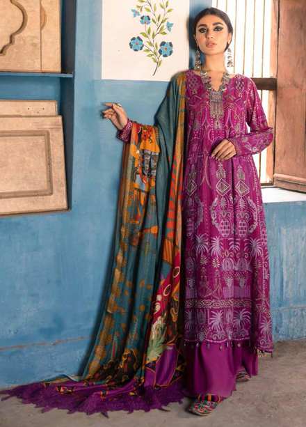 Maya By Nureh Embroidered Linen Suits Unstitched 3 Piece NU21LN 31 ROSABAGH - Winter Collection