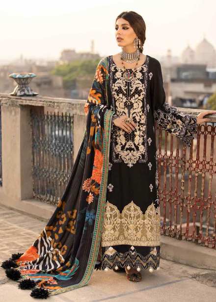 Maya By Nureh Embroidered Linen Suits Unstitched 3 Piece NU21LN 32 KOYAL - Winter Collection