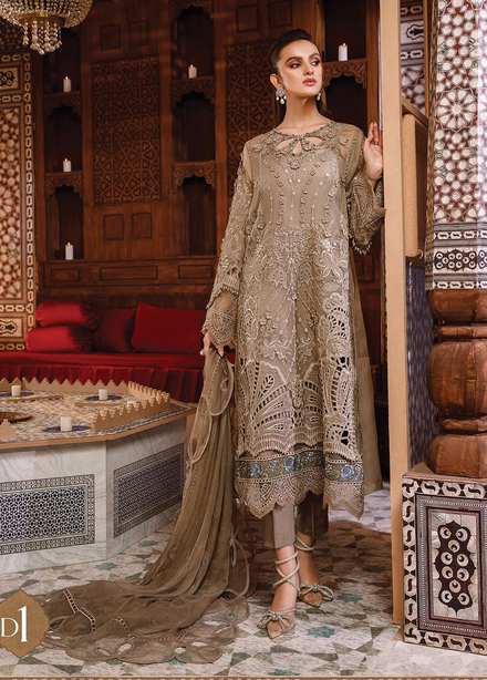 Mbroidered by Maria B Embroidered Organza Suits Unstitched 4 Piece MB22WD D1 - Wedding Collection