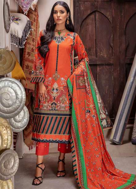 Meeral Printed Khaddar Suits Unstitched 3 Piece MRL21K MBK-02 - Winter Collection