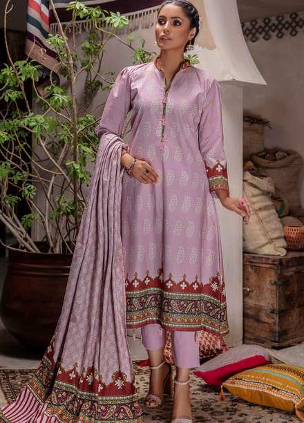 Meeral Printed Khaddar Suits Unstitched 3 Piece MRL21K MBK-04 - Winter Collection