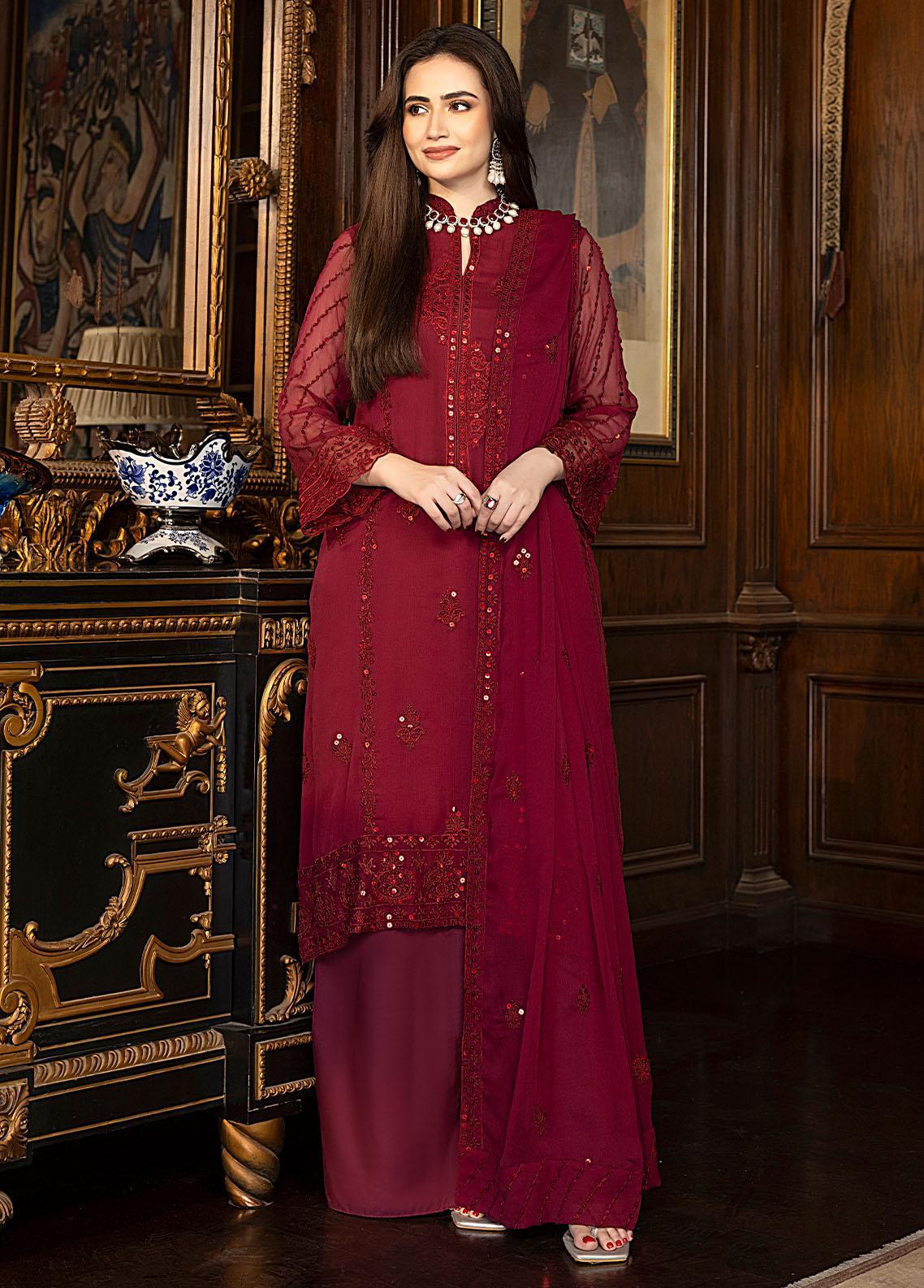 Sirr-e-Ayaa By AY Textile Embroidered Chiffon Suits Unstitched 3 Piece AYT23SA Emerald Elysium - Luxury Collection main image 1