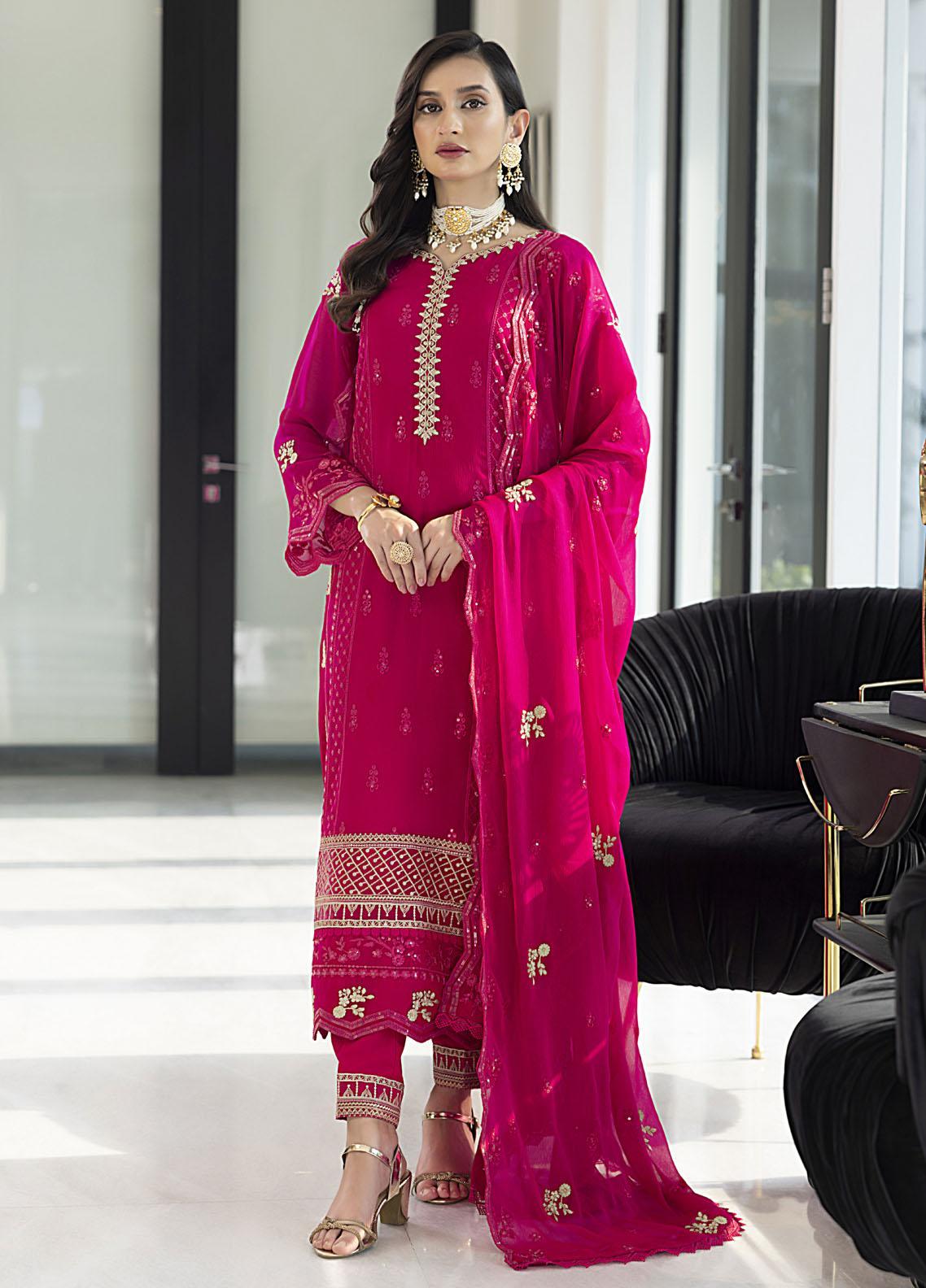Merakish By Shahzeb Textiles Embroidered Chiffon Suits Unstitched 3 ...