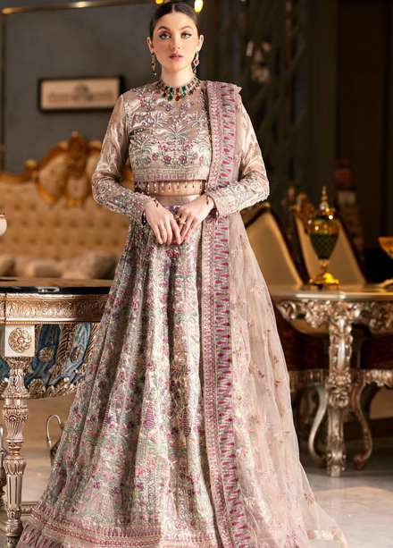 Mirha by Emaan Adeel Organza Embroidered Suits Unstitched 3 Piece EA22M MH-05 - Wedding Collection