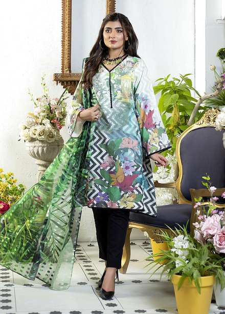 Mosaic Ready to Wear Printed Cotton 3 Piece Suit MS22RWP 111044 CHEVERON