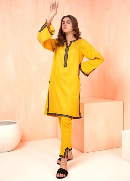 Mosaic Casual Pret   2 Piece Suit MS22SP MUSTARD