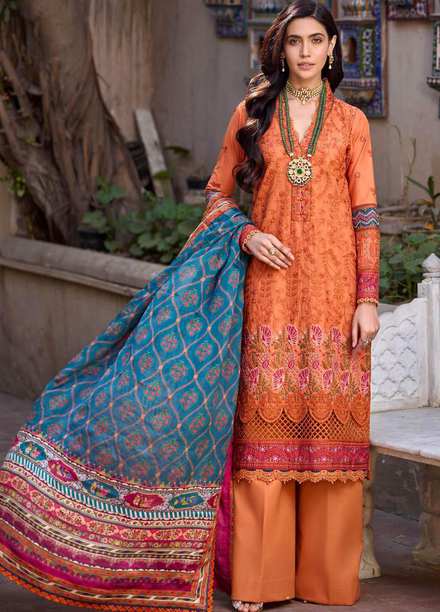 Motifz Embroidered Lawn Suits Unstitched 3 Piece MT23P MWU04058 Hazel - Summer Collection