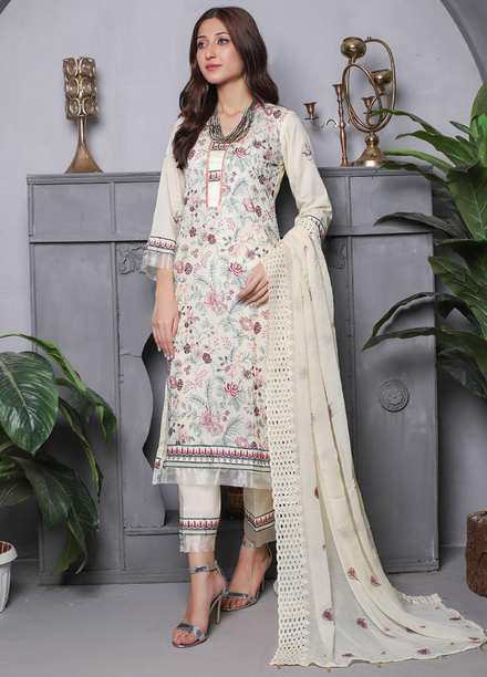 Arzou By MTF Embroidered Bareeza Lawn Suits Unstitched 3 Piece MTF22A 05 - Summer Collection