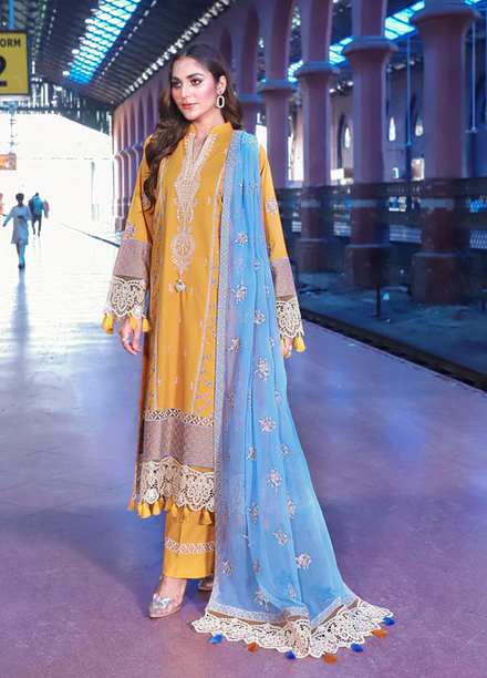 Musafir By Surmai Embroidered Lawn Suits Unstitched 3 Piece SUR23M BELLA - Premium Collection