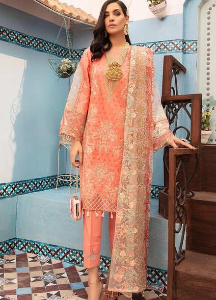 MusCari Embroidered Lawn Suits Unstitched 3 Piece MC21L MLC-02 - Summer Collection