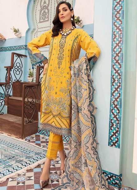 MusCari Embroidered Lawn Suits Unstitched 3 Piece MC21L MLC-04 - Summer Collection