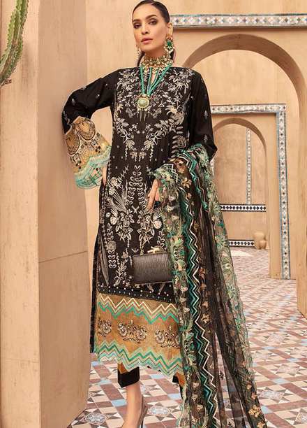 MusCari Embroidered Lawn Suits Unstitched 3 Piece MC21L MLC-06 - Summer Collection