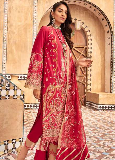 MusCari Embroidered Lawn Suits Unstitched 3 Piece MC21L MLC-07 - Summer Collection