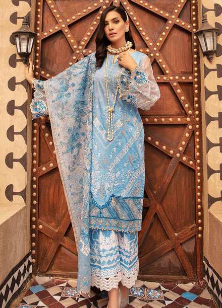 MusCari Embroidered Lawn Suits Unstitched 3 Piece MC21L MLC-08 - Summer Collection