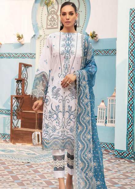 MusCari Embroidered Lawn Suits Unstitched 3 Piece MC21L MLC-10 - Summer Collection