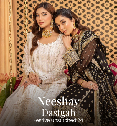 Dastaan By Neeshay Embroidered Chiffon Suits Unstitched 3 Piece NSH23D Saraab - Festive Collection