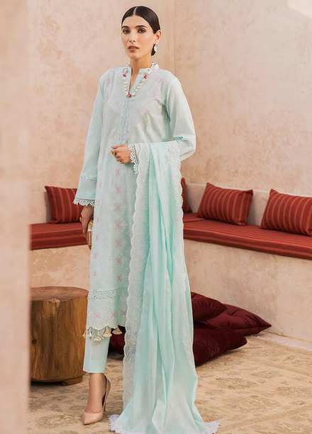 Nissa By RajBari Embroidered Chikankari Schiffli Suits Unstitched 3 Piece RB23NSC D-01 - Summer Collection