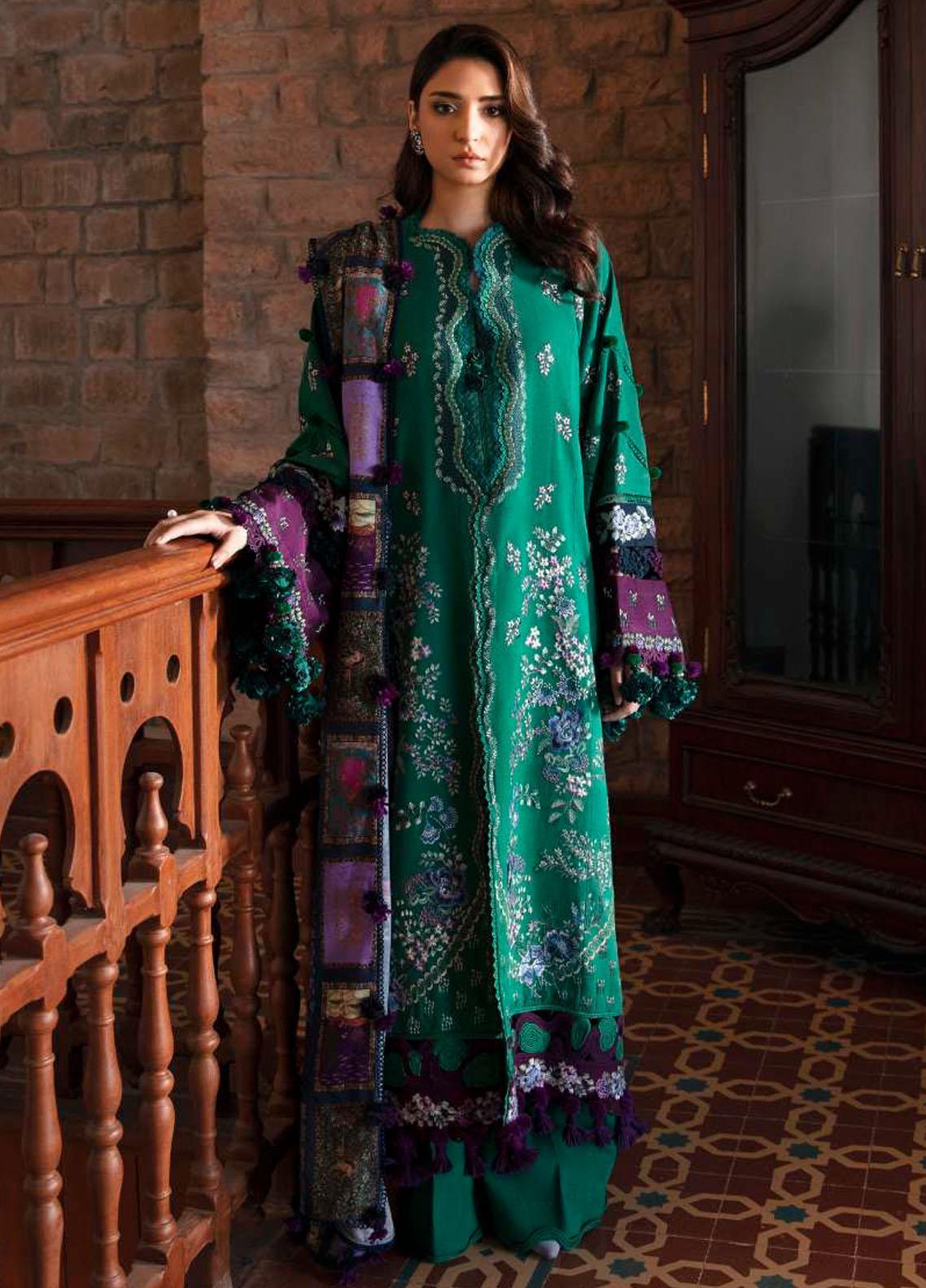 Ghuncha By Izel Embroidered Karandi Suits Unstitched 3 Piece IZL23G GEC-040 PERIDOT - Winter Collection