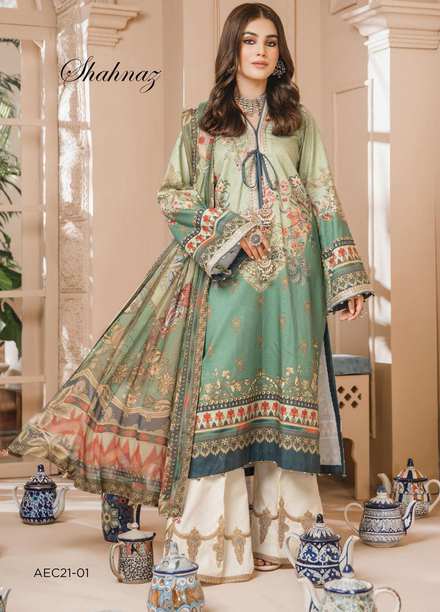 Noor Bano by Anaya Embroidered Cambric Suits Unstitched 3 Piece AKC21NB AEC21-01 SHAHNAZ - Winter Collection