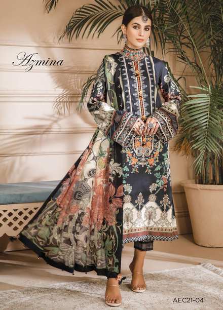 Noor Bano by Anaya Embroidered Cambric Suits Unstitched 3 Piece AKC21NB AEC21-04 AZMINA - Winter Collection