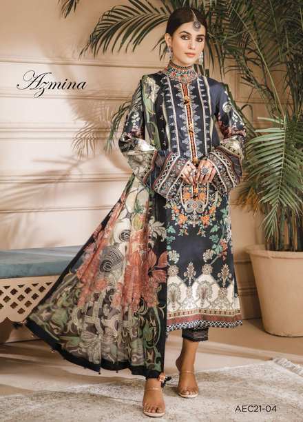 Noor Bano by Anaya Embroidered Cambric Suits Unstitched 3 Piece AKC21NB AEC21-04 AZMINA - Winter Collection