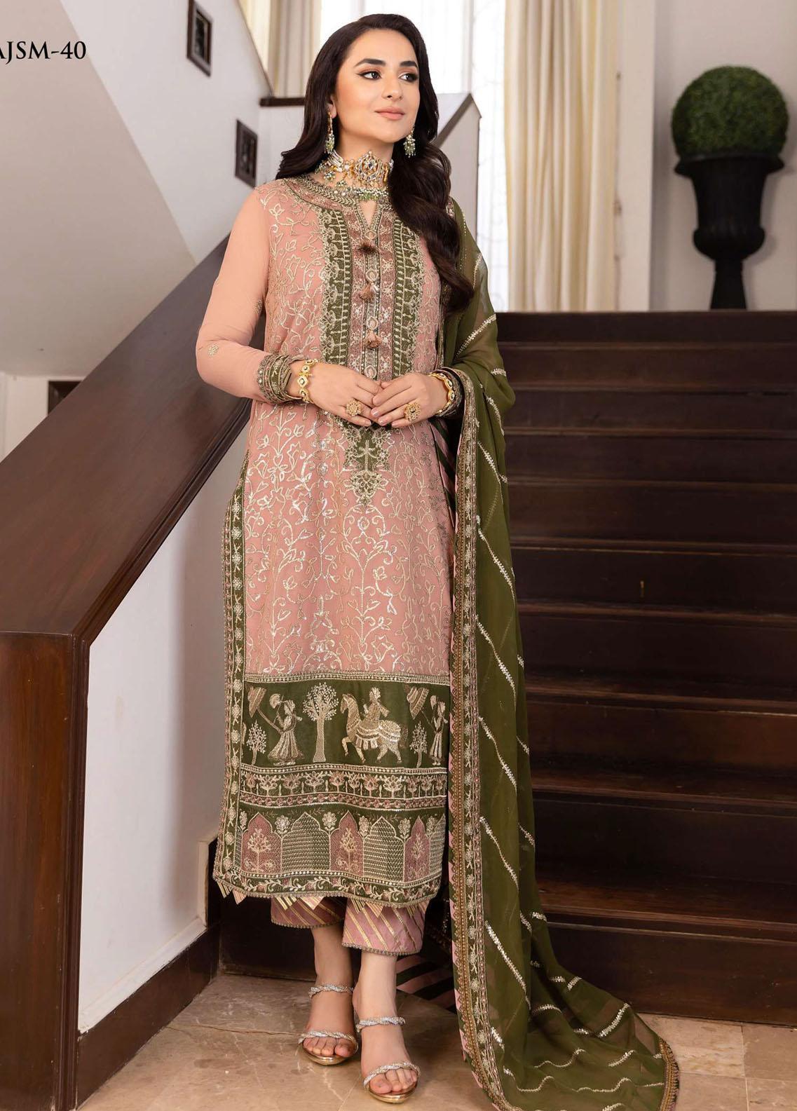 Moss Green Suit - Maahru, Noorie & Meerub '23 by Asim Jofa - AJSM-33