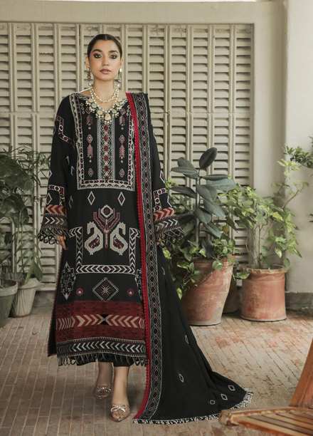 Nuray-e-Nazar by Parishay Embroidered Linen Suits Unstitched 3 Piece PRS22WNN D-07 - Winter Collection