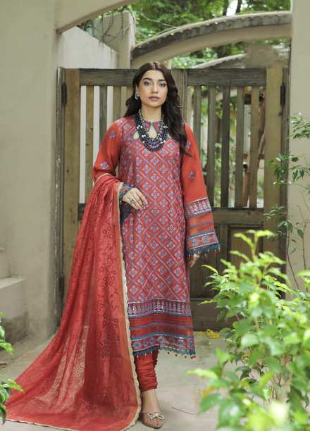 Nuray-e-Nazar by Parishay Embroidered Linen Suits Unstitched 3 Piece PRS22WNN D-10 - Winter Collection